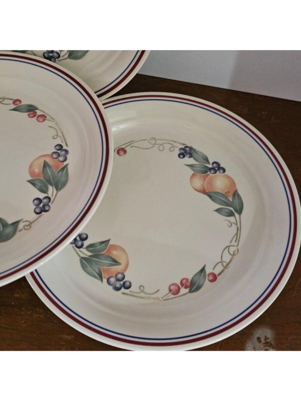 4 Corelle Abundance Luncheon Plates 8.5" fruit retro kitchen decor vintage - Picture 5 of 7
